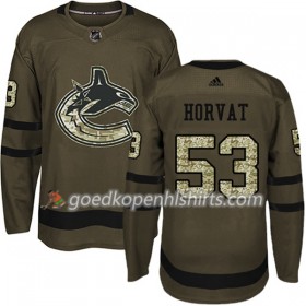 Vancouver Canucks Bo Horvat 53 Adidas 2017-2018 Camo Groen Authentic Shirt - Mannen